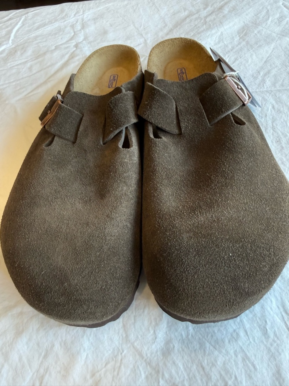 Birkenstock Boston Soft Footbed Clogs Mocha Suede EU 43 Regular NEW - Picture 4 of 10